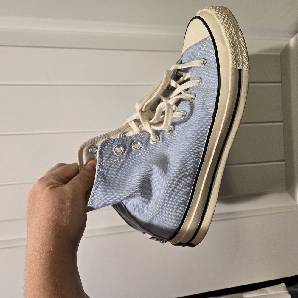 Spring Sale! Light Blue Cream High-Top Sneakers Converse 70s Pastel. - Picture 3 of 7